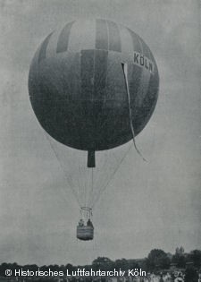 Der Ballon "Cöln" des Kölner Club für Luftschiffahrt