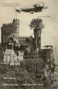 Z II auf der Überfahrt von Frankfurt nach Köln am 05.08.1909 über Burg Rheinstein