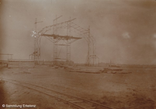 Luftschifhalle Köln-Bickendorf im Bau 1909