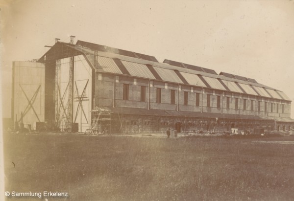 Luftschifhalle Köln-Bickendorf im Bau 1909