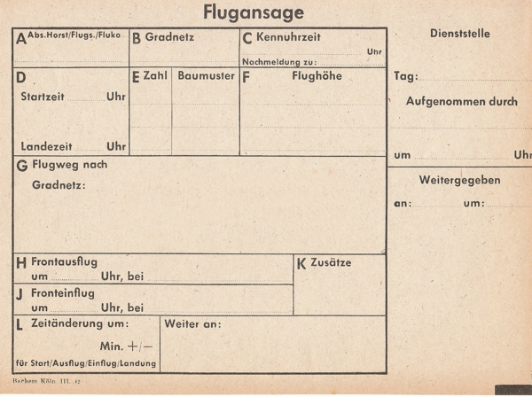 Formular "Flugansage"