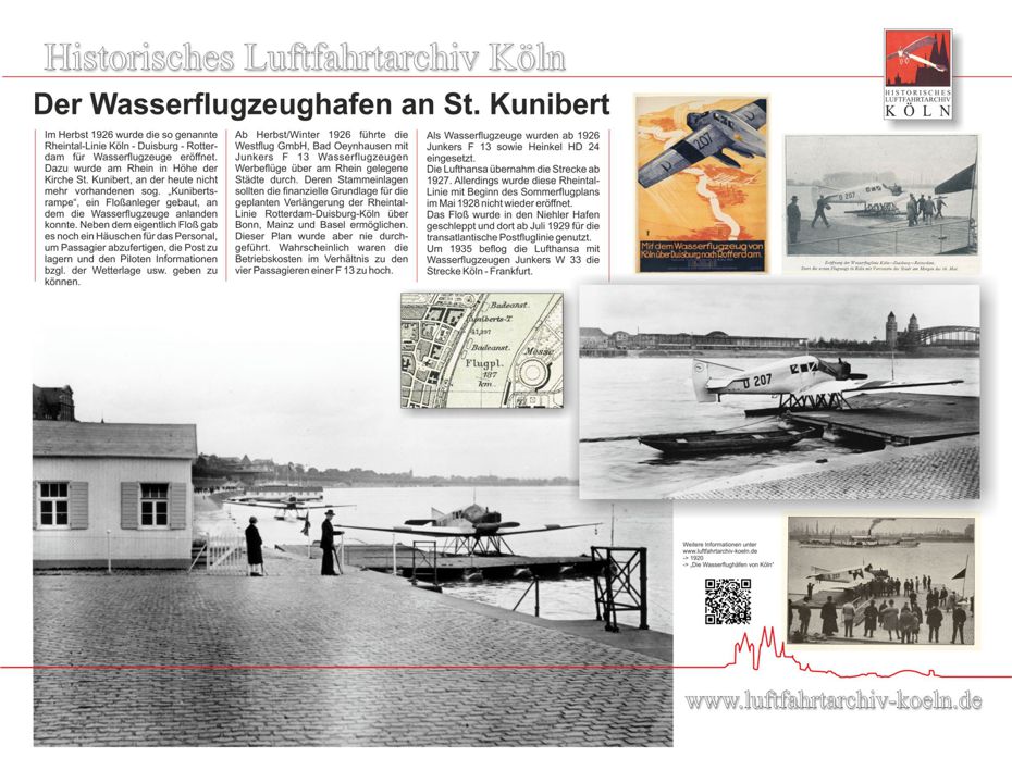 Infotafel fr das Diorama "Wasserflugzeughafen an St. Kunibert" des Historischen Luftfahrtarchiv Kln