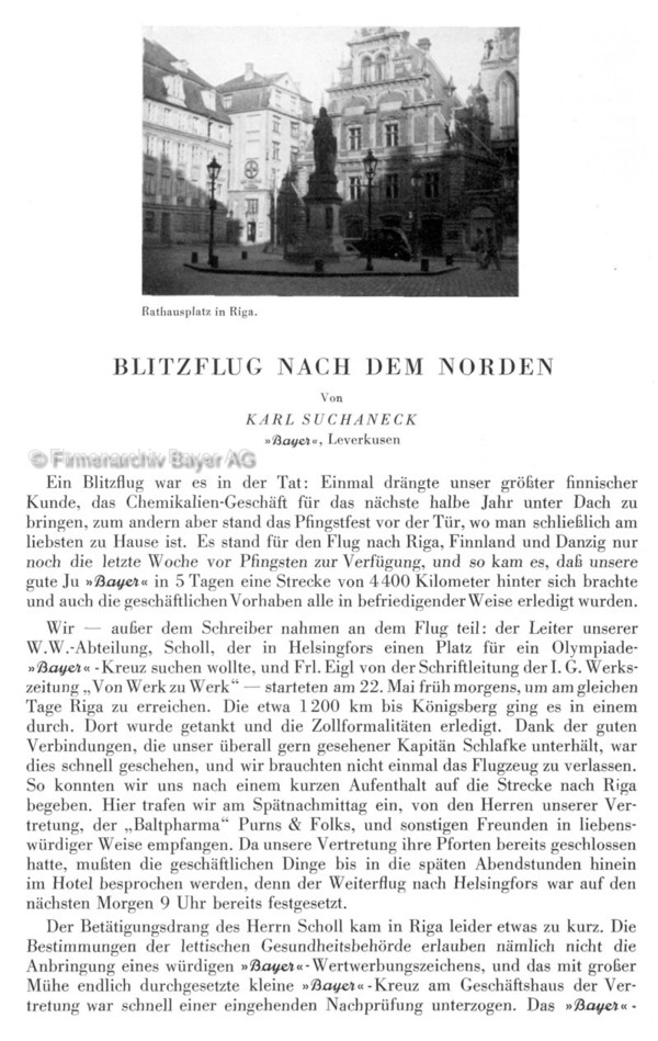 Blitzflug der Bayer-Ju D-AOHU nach Norden