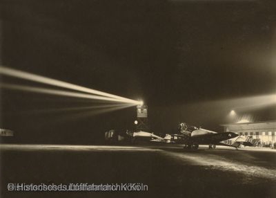 Nachtbetrieb auf dem Flughafen Kln Butzweilerhof