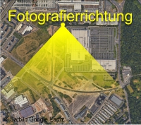 Fotografierrichtung freies Flugfeld Butzweilerhof Ikea