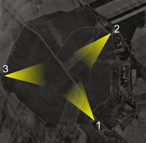 Aufstellung der Landebahnleuchten des Flughafen Kln Butzweilerhof