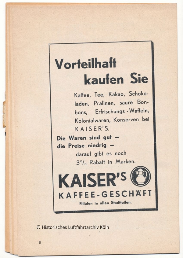 Programmheft des Volksflugtag 1934 in Kln auf dem Flughafen Butzweilerhof