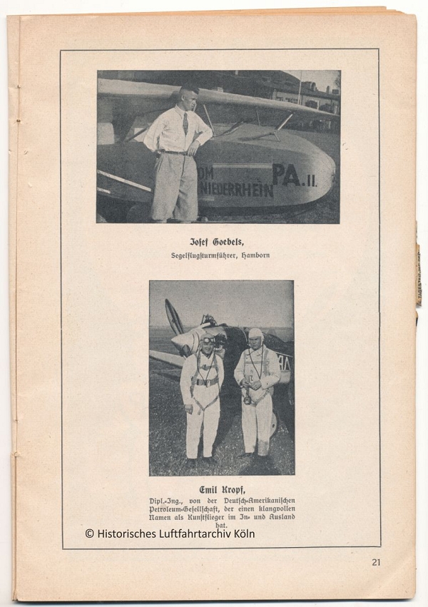 Programmheft des Volksflugtag 1934 in Kln auf dem Flughafen Butzweilerhof