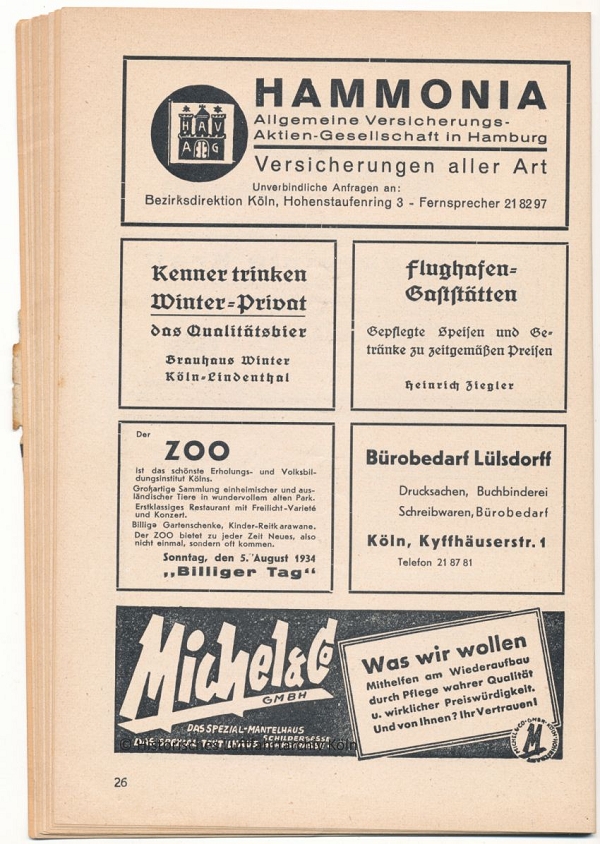 Programmheft des Volksflugtag 1934 in Kln auf dem Flughafen Butzweilerhof