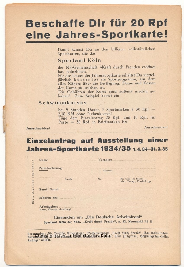 Programmheft des Volksflugtag 1934 in Kln auf dem Flughafen Butzweilerhof