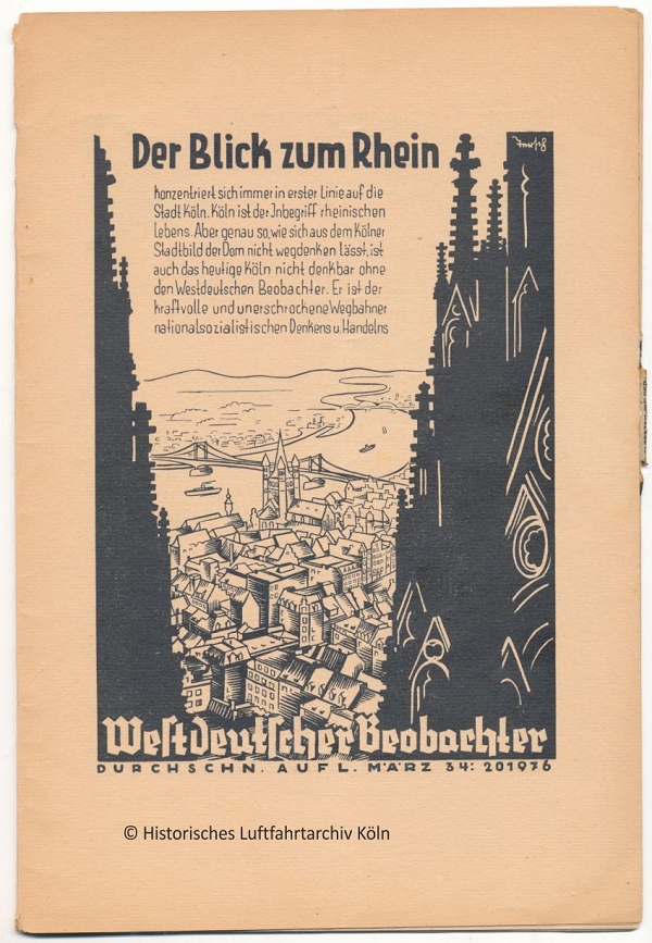 Programmheft des Volksflugtag 1934 in Kln auf dem Flughafen Butzweilerhof