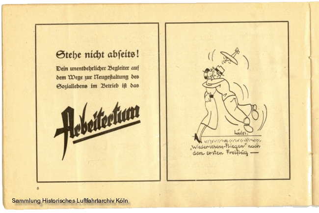 Volksflugtag 1935 Flughafen Kln Butzweilerhof Werbung Arbeitertum