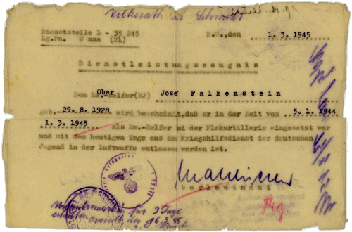 Entlassungsschein Luftwaffenhelfer 1. März 1945