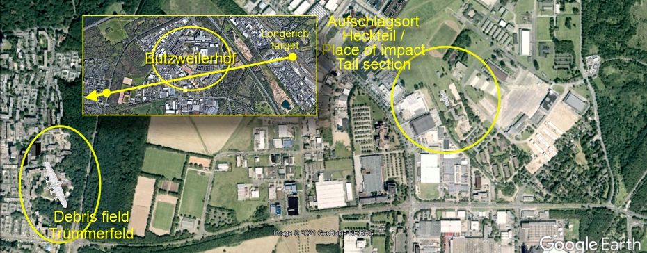 Abschuss einer Lancaster ber dem Butzweilerhof 