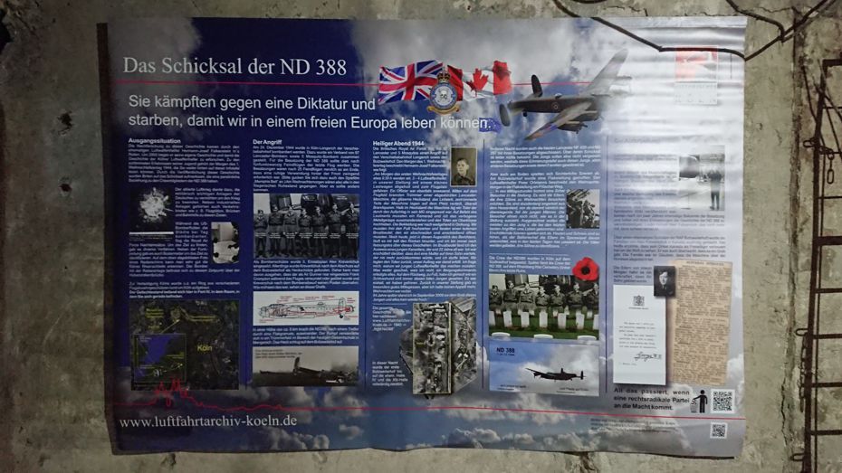 Gedenktafel fr die Soldaten der ND388 im Gefechtsstand der Klner Luftabwehr in Fort IV